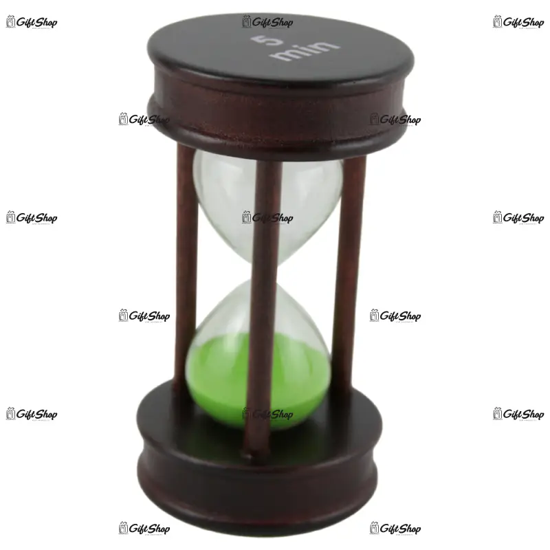 Clepsidra din lemn cu nisip colorat, 5 minute